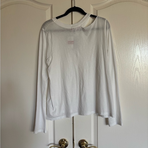 Philanthropy Alexa white distressed long sleeve T shirt size Large New! - Picture 7 of 7